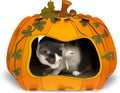 Midlee Halloween Pumpkin Cat Scratcher Cardboard House