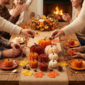 30 Pcs Velvet Fall Pumpkins Set with Leaves, Acorns & Pine Cones