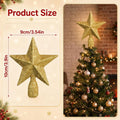 Christmas Tree Star Topper, 4 Inch Glitter Gold Star Mini Tree Topper