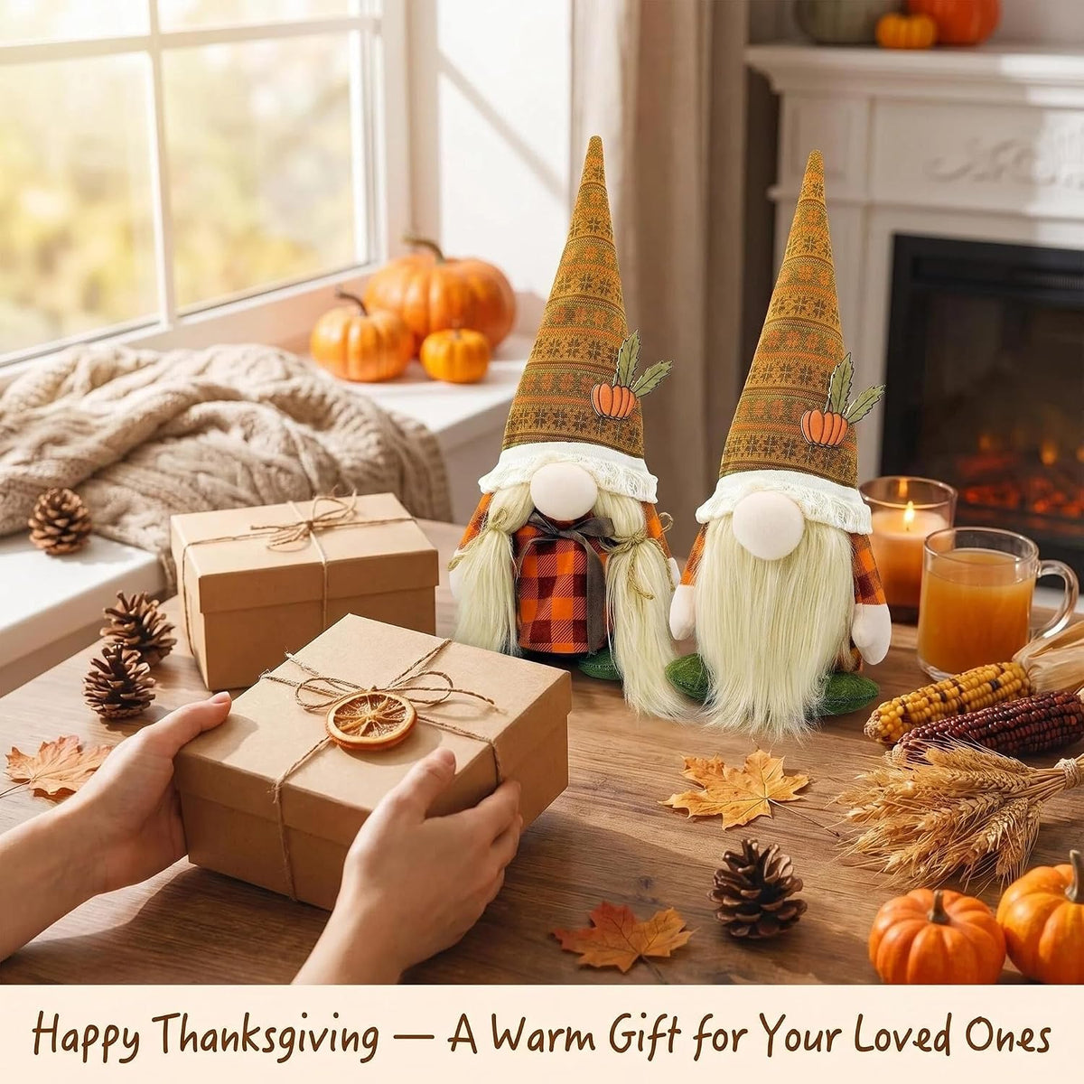 Lovinland Thanksgiving Decorations for Home - Fall Gnomes Decor Indoor