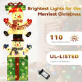 3D Snowman Gift box Outdoor Christmas Decorations with Timer&Remote Control