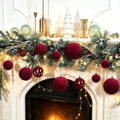 Thewe 40Pcs Velvet Shatterproof Christmas Ball Ornaments Set，Burgundy