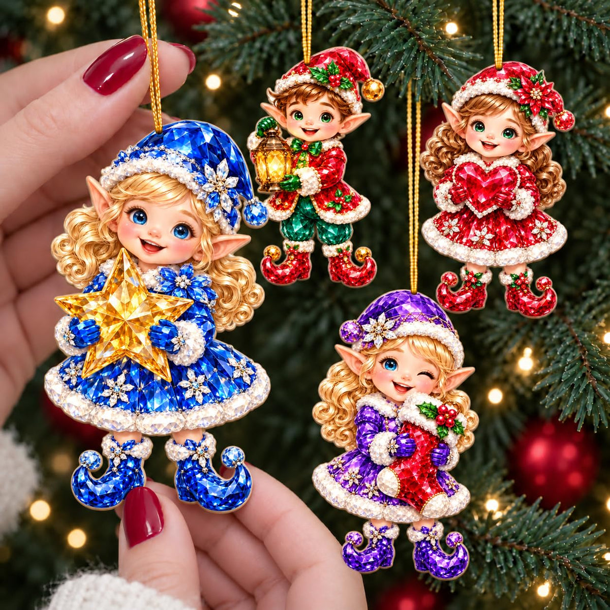 16Pcs Gingerbread Cat Christmas Ornaments