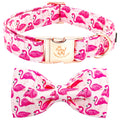 Fall Dog Collar with Bow, Black and Orange Print Fall Pet Collars Small