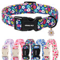 ARING PET Fall Dog Collar-Cotton Maple Leaves Dog Collar for Small Dogs, Adjustable Lightweight Dog Collars with Quick Release Buckle for Small Medium Large Dogs