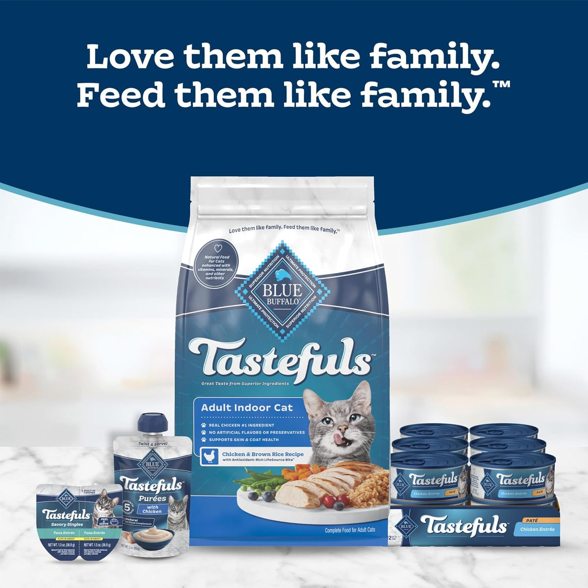 Blue Buffalo Tastefuls Flaked Adult Wet Cat Food Variety Pack (Tuna, Chicken, Fish & Shrimp), Natural Ingredients Enhanced with Vitamins, Minerals & Other Nutrients, 3-oz. Each (12 Cans)