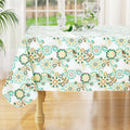 Rectangle Waterproof Vinyl Table Cloth, Wipeable Tablecloth with Flannel Backing, Plastic Table Cover for Fall, Thanksgiving (Pumpkin, 52" x 70")