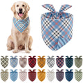 Weewooday 9 Pcs Holiday Dog Bandanas Halloween Trick or Treat Thanksgiving Christmas Bandanas Birthday Scarf Adjustable Large Pet Washable Scarves for Medium Boy Costume Supply