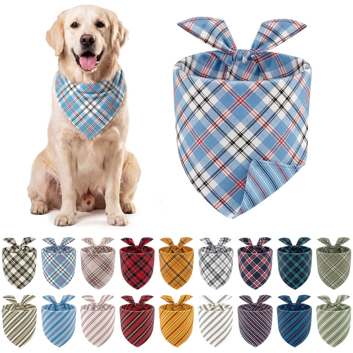 Weewooday 9 Pcs Holiday Dog Bandanas Halloween Trick or Treat Thanksgiving Christmas Bandanas Birthday Scarf Adjustable Large Pet Washable Scarves for Medium Boy Costume Supply