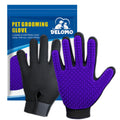 DELOMO Pet Grooming Gloves, Upgrade Version with Enhanced 255 Silicone Grooming Tips, Hair Remover Mittens for Dogs & Cats, Bath Brush, 1 Pair (Pink)