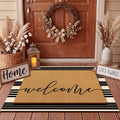 Tinideya 2 23.6 X 35.4 Inches Plaid Ghost Red Brown | Layered Coir Doormat Set, Non Slip Backing for Outdoor Entryway, Buffalo Plaid Seasonal Design, Front Porch Home Decor