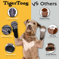 DOK TigerToes Premium Non-Slip Dog Socks for Hardwood Floors - Extra-Thick Grip that Works Even When Twisted - Prevents Licking, Slipping, and Great for Dog Paw Protection - Size Large