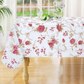 Rectangle Waterproof Vinyl Table Cloth, Wipeable Tablecloth with Flannel Backing, Plastic Table Cover for Fall, Thanksgiving (Pumpkin, 52" x 70")