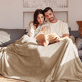 Exclusivo Mezcla Soft Plush Fleece Throw Blanket for Couch Camel
