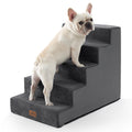 COZY KISS Dog Stairs for Small Dogs, 5 Tier Wider Pet Stairs for High Beds, 23.6" H Non-Slip Dog Steps for Old Cats, Puppies, Small Medium Dogs, 19.7x29.5x23.6 inch, Beige