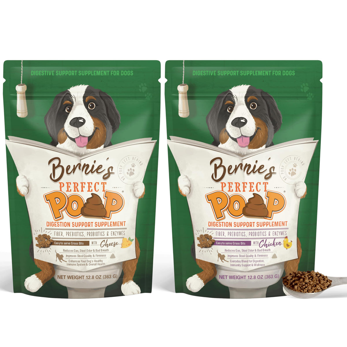 Perfect Poop Digestion & General Health Supplement for Dogs: Fiber, Prebiotics, Probiotics & Enzymes Relieves Digestive Conditions, Optimizes Stool, and Improves Health (Chicken, 4.2)