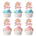 24pc Little Pumpkin Cupcake Toppers - Glitter Pumpkin Cupcake Picks - Baby Shower Decorations - Fall Harvest Theme - Kids Birthday Party Supplies
