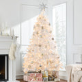 Best Choice Products 6ft Prelit Tinsel Christmas Tree w/Twinkling LED Lights, Artificial Seasonal Holiday Decoration w/ 250 Lights, 1,000 Branch Tips, Metal Stand - Silver