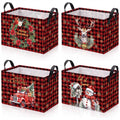 4 Pcs Thanksgiving Storage Basket Empty with Handles, Large Fabric