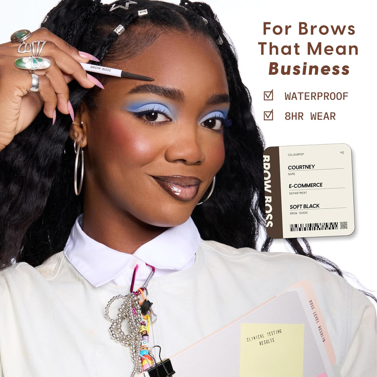 Colourpop Brow Boss Waterproof Eyebrow Pencil - Defining Brow Pencil with Precision Tip, Retractable Twist & Built-In Spoolie - 8-Hour Wear - Creates Natural Hair-Like Strokes - Dark Brown (0.003 oz)