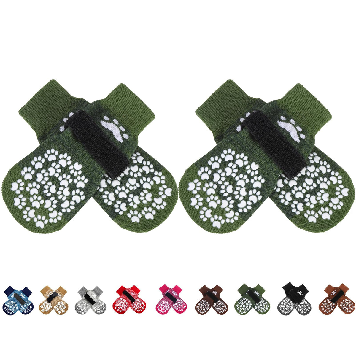 Anti Slip Dog Socks to Prevent Licking Paws, Dog Shoes for Hot Pavement, Dog Booties for Small Medium Large Senior Dogs, Traction Control Boots & Paw Protectors for Hardwood Floors