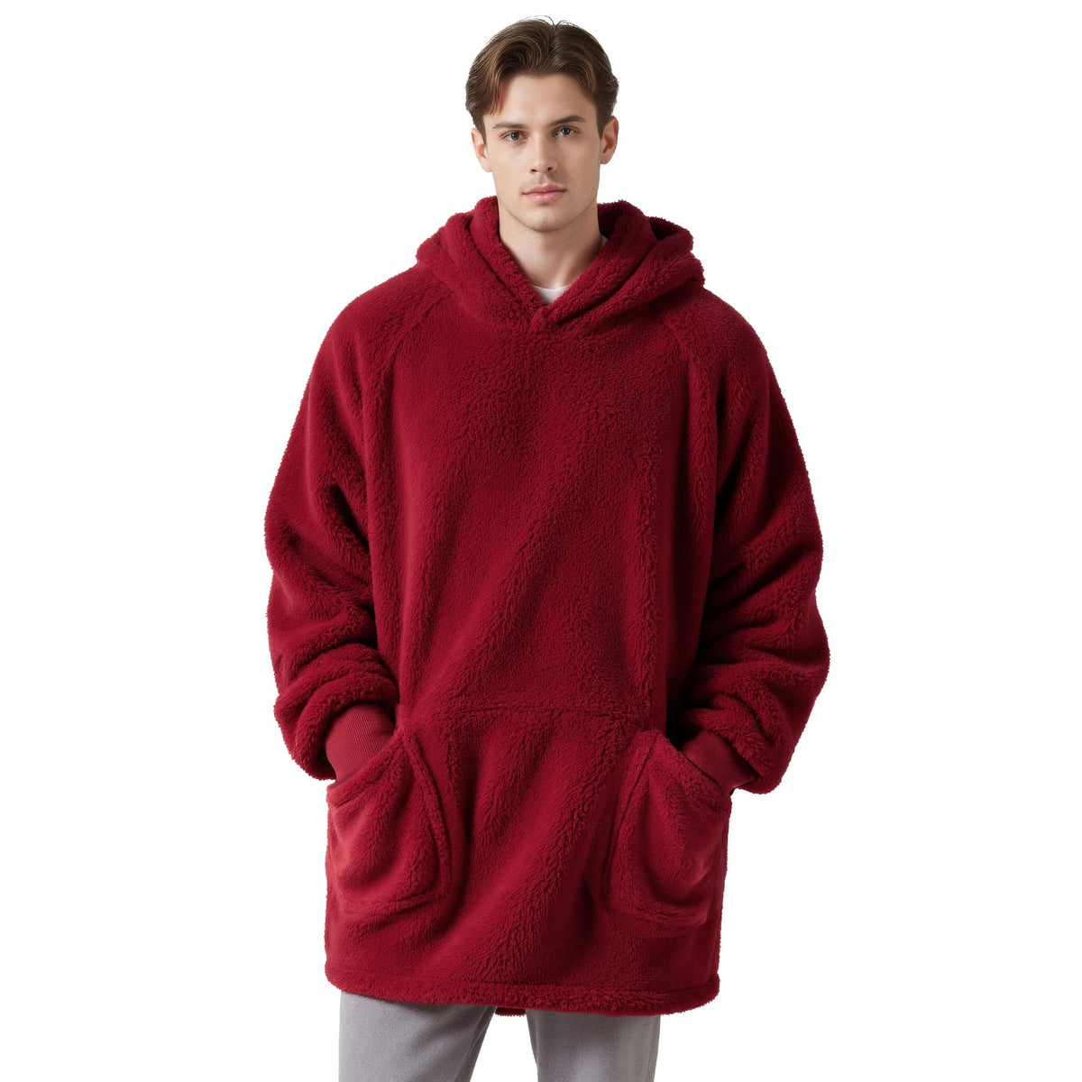 Bedsure Soft Wearable Blanket Hoodies for Women, Grey, Standard
