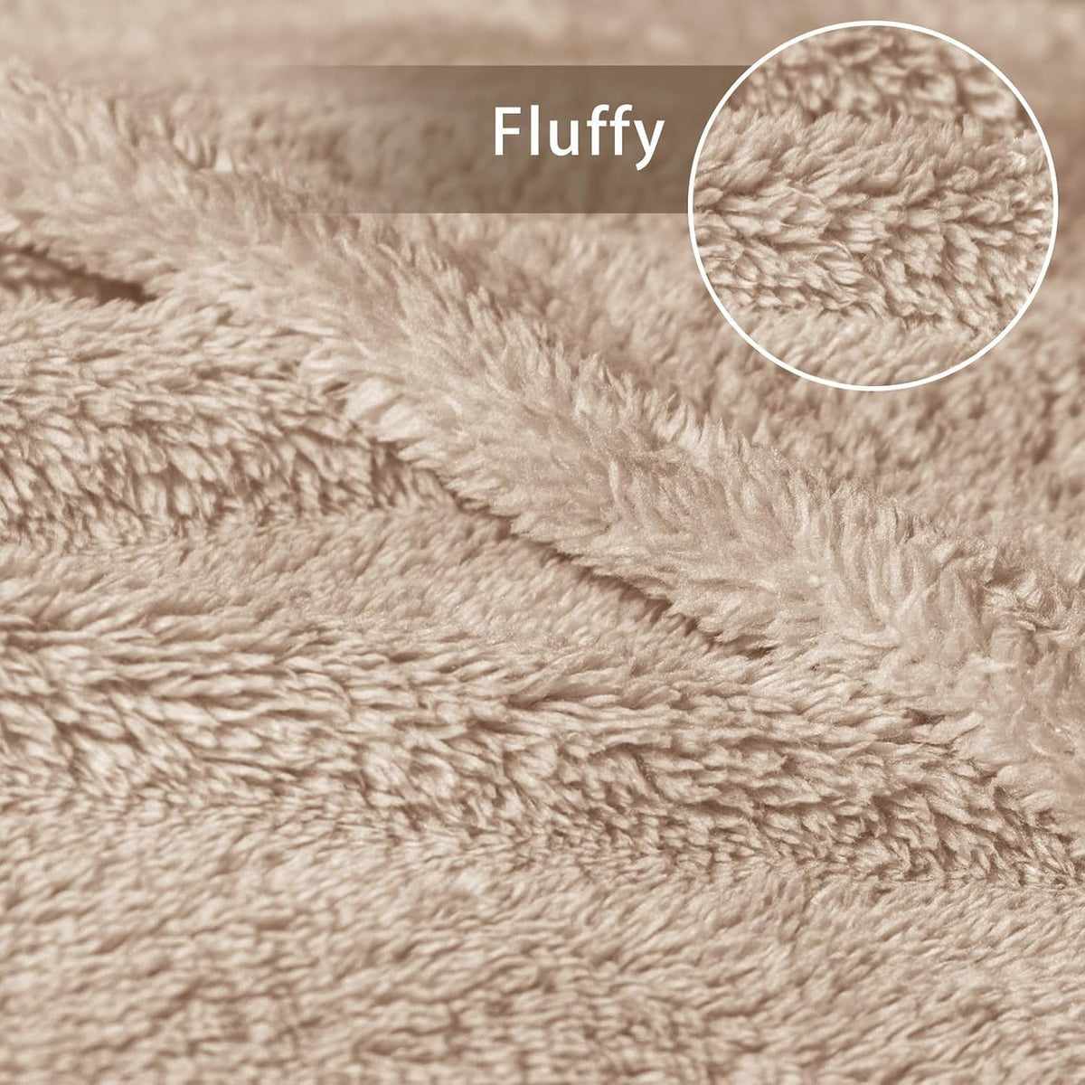 Exclusivo Mezcla Soft Plush Fleece Throw Blanket for Couch Camel
