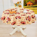 Rectangle Waterproof Vinyl Table Cloth, Wipeable Tablecloth with Flannel Backing, Plastic Table Cover for Fall, Thanksgiving (Pumpkin, 52" x 70")