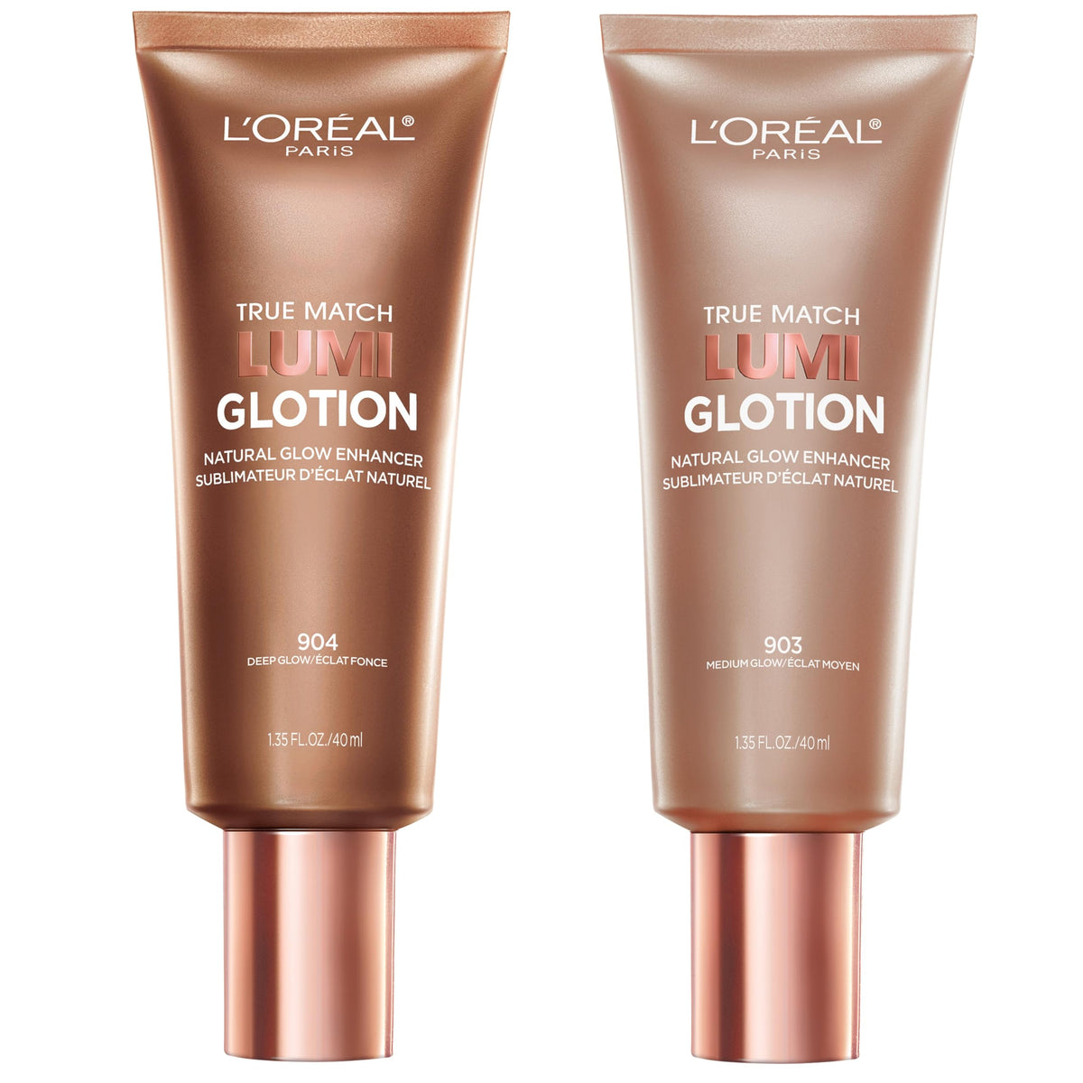L'Oreal Paris Makeup True Match Lumi Glotion, Natural Glow Enhancer, Illuminator Highlighter, Bronzing Drops For a Sun-Kissed Glow For Face and Body, 902 Light, 1.35 fl oz
