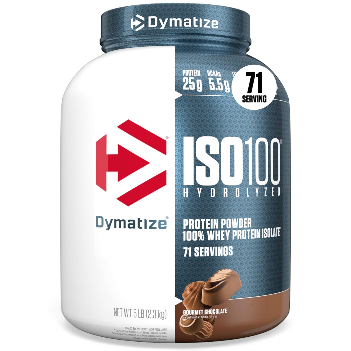 Dymatize ISO 100 Whey Protein Powder with 25g of Hydrolyzed 100% Whey Isolate, Vanilla 5 Pound, Package may vary