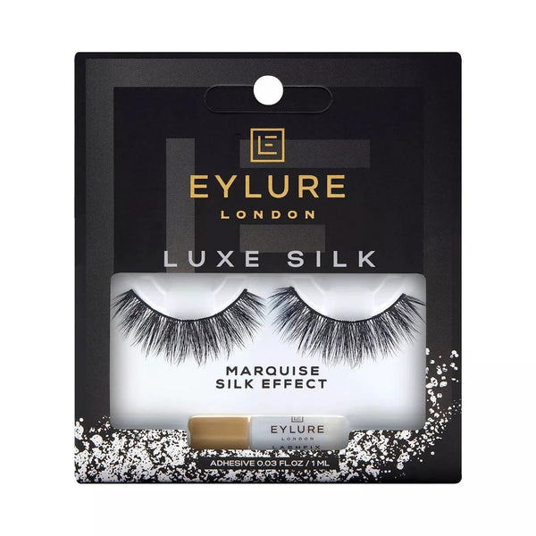 Eylure Luxe Silk Marquise Reusable Eyelashes, Adhesive Included, 1 Pair