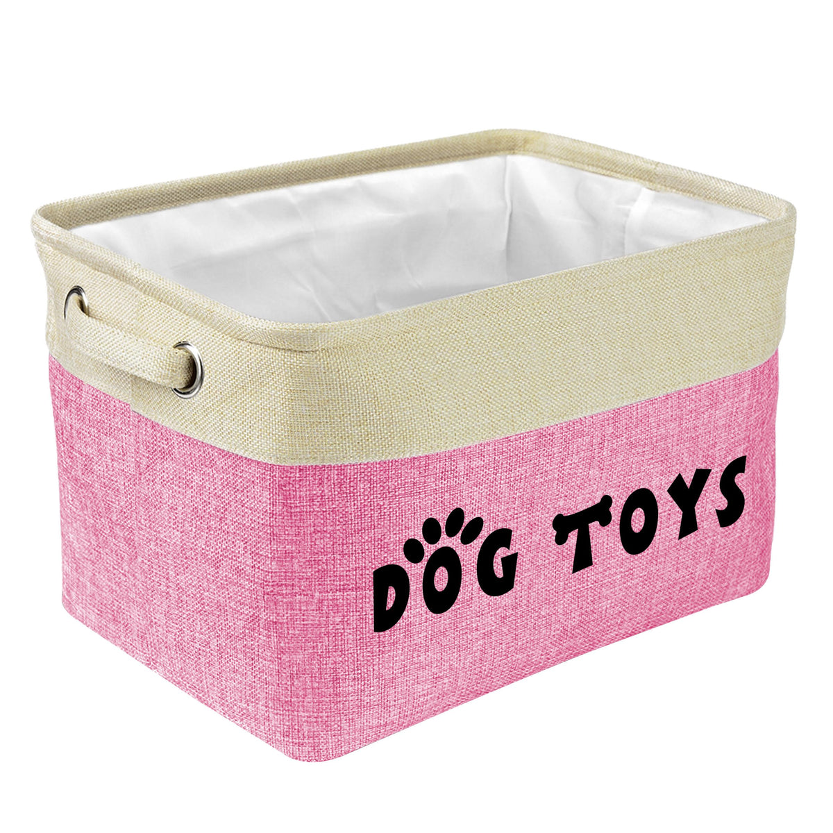 PET ARTIST Dog Toy Basket, Large Collapsible, Brown, M: 15"x11"x9" | Dog Toy Bin Box, Comfortable Handles, Large Pet Toy Storage Organizer, For Accessories, Toys, Coat & Clothing, Blanket Leash