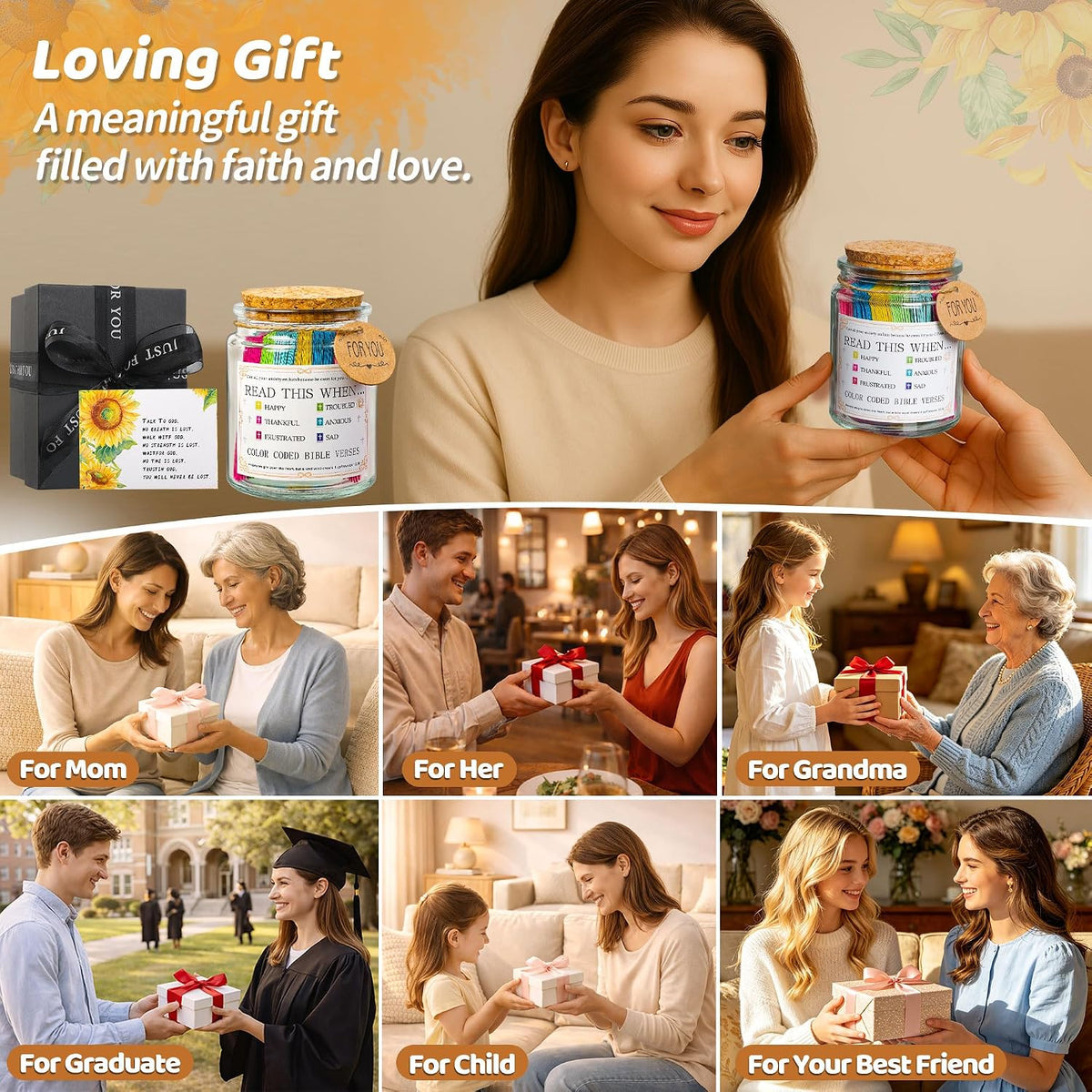 Bible Verse Jar, Read Me When Bible Verses Jar, Christian Gifts for Women | Daily encouragement and prayer, Christian gifts for women, moms, daughters, friends, birthdays, graduation, Christmas