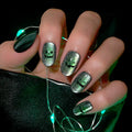 Glamnetic Halloween Press On Nails, Short Almond Glossy, Ghost Besties