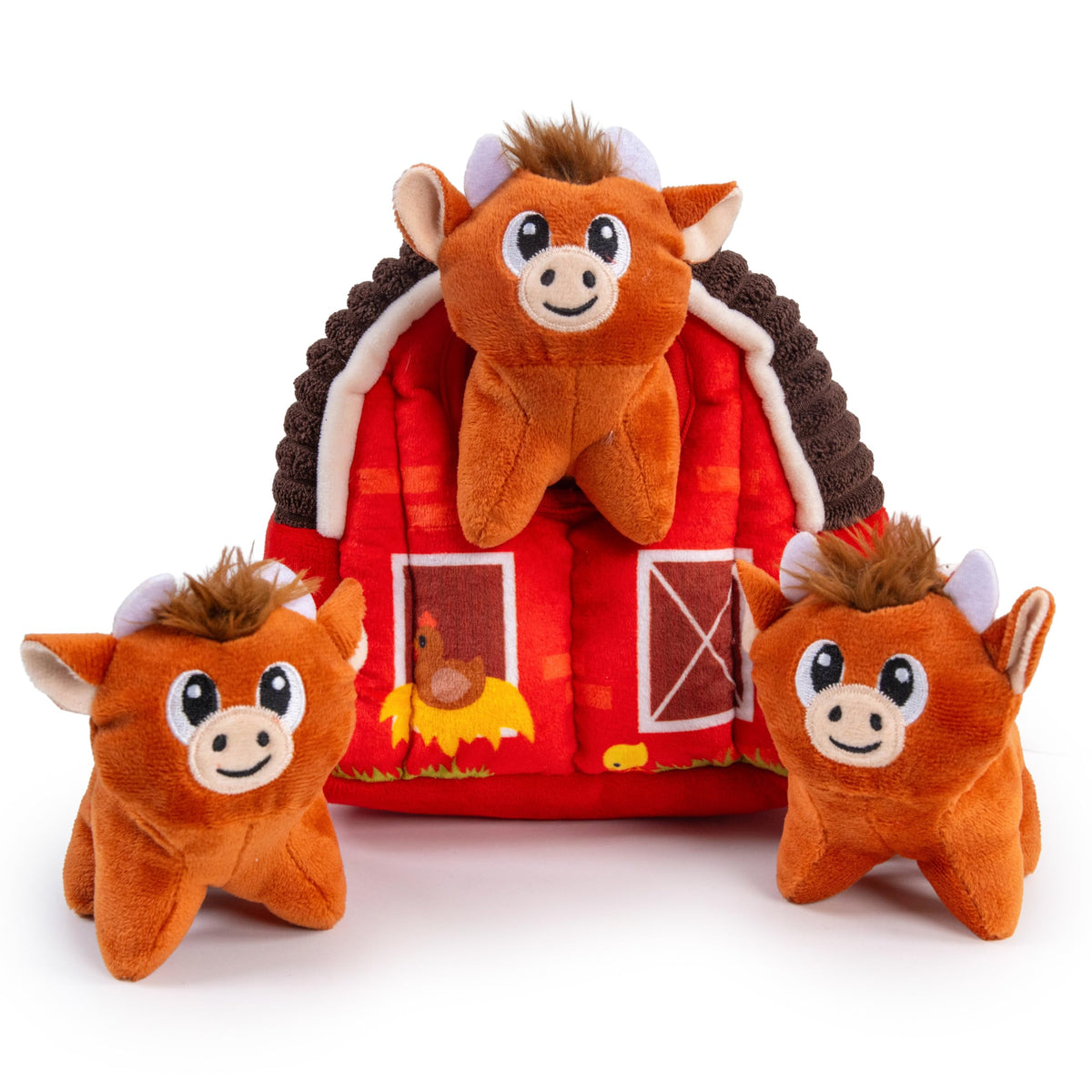 Outward Hound Hide-A-Squirrel Dog Toy – Interactive 2‑in‑1 Plush Puzzle with 6 Squeaky Removable Squirrels, X-Large