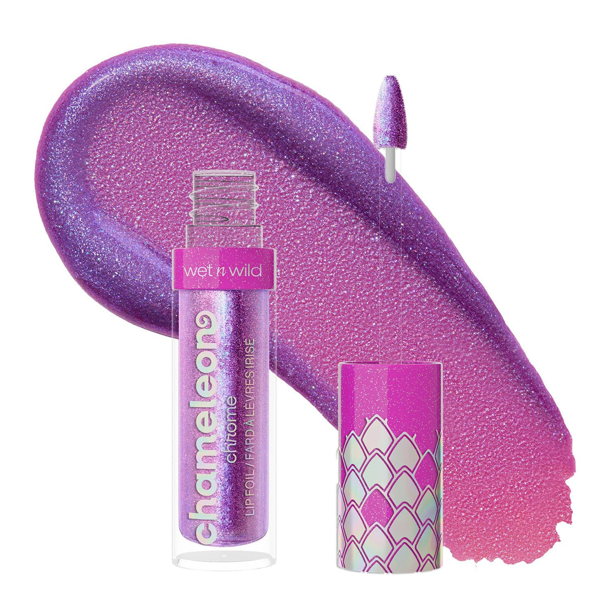 wet n wild Halloween Fantasy Makers Chameleon Chrome Lip Foil, Intense Multi-Chrome Pigment, Mesmerizing Blendable Color Shift Foil Finish, Cruelty-Free - Nymph's Whisper