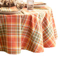 Hawley Plaid Harvest Cotton Tablecloth, Multicolor - 70" W x 70" L Round