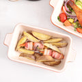 MALACASA Casserole Dishes for Oven, Ceramic Baking Dishes Set of 4,Orange