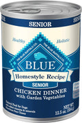 Blue Buffalo Homestyle Recipe Chicken & Vegetable Dinner Paté Natural Wet Dog Food for Senior 7+ Dogs, Made with Natural Ingredients, Vitamins & Minerals, 12.5-oz. Can (12 Count)