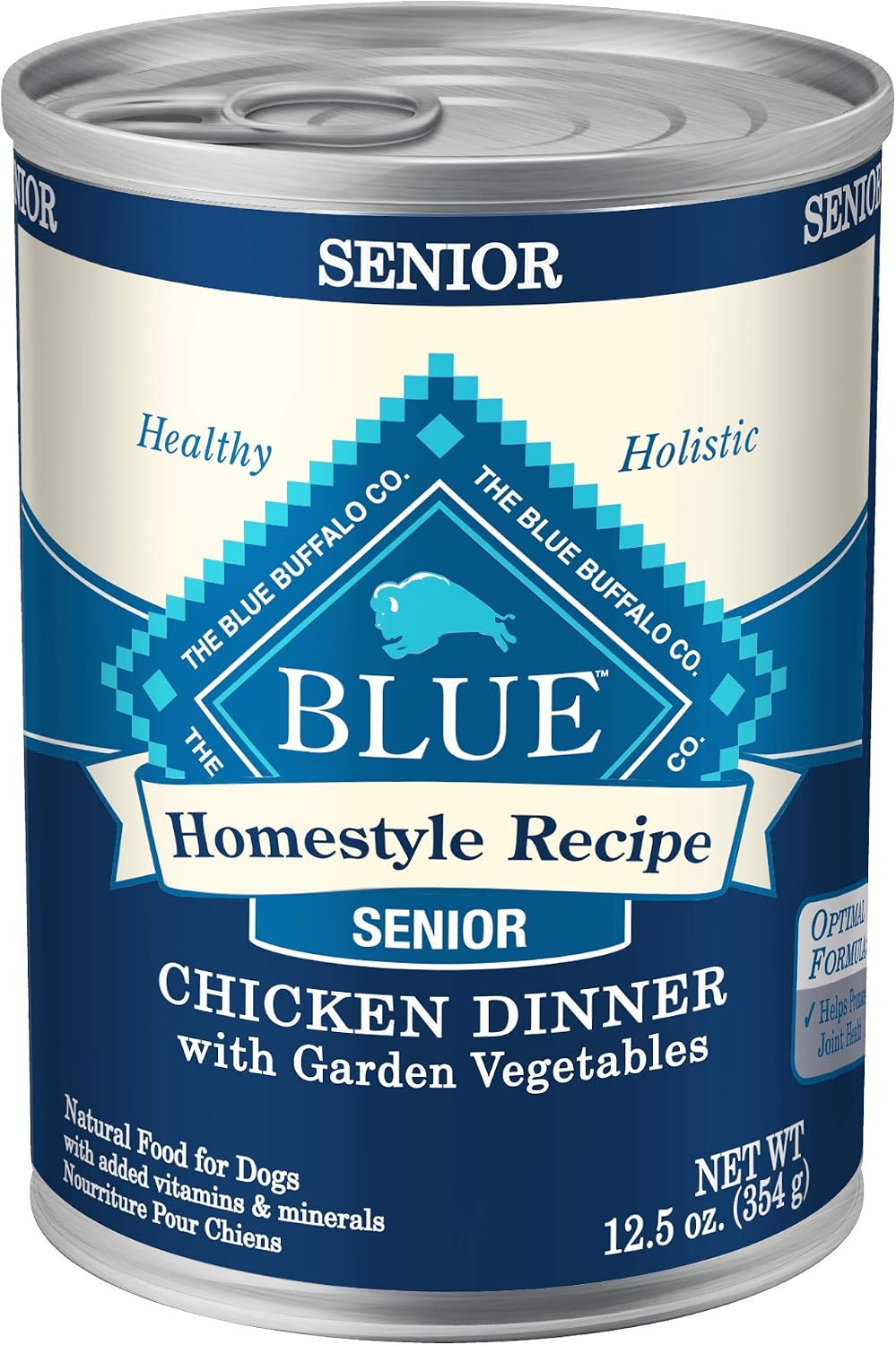 Blue Buffalo Homestyle Recipe Chicken & Vegetable Dinner Paté Natural Wet Dog Food for Senior 7+ Dogs, Made with Natural Ingredients, Vitamins & Minerals, 12.5-oz. Can (12 Count)
