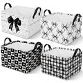 4 Pcs Thanksgiving Storage Basket Empty with Handles, Large Fabric