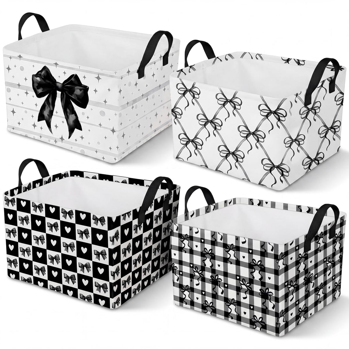 4 Pcs Thanksgiving Storage Basket Empty with Handles, Large Fabric