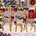 3D Snowman Gift box Outdoor Christmas Decorations with Timer&Remote Control