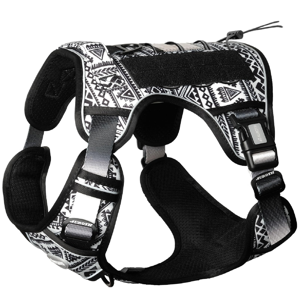 Auroth Tactical Dog Harness for Large Dogs No Pull Adjustable Pet Harness Reflective K9 Working Training Easy Control Pet Vest Military Service Dog Harnesses Army Yellow L