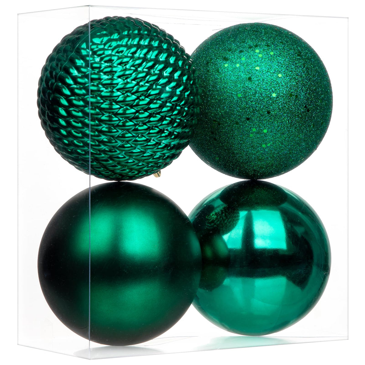 GnFlus Large Shatterproof Christmas Ball Ornaments, Red, 5.9" (2 Pcs), Classic Style, Hanging, Plastic, Christmas, Birthday, New Year, Anniversary, Valentine's Day