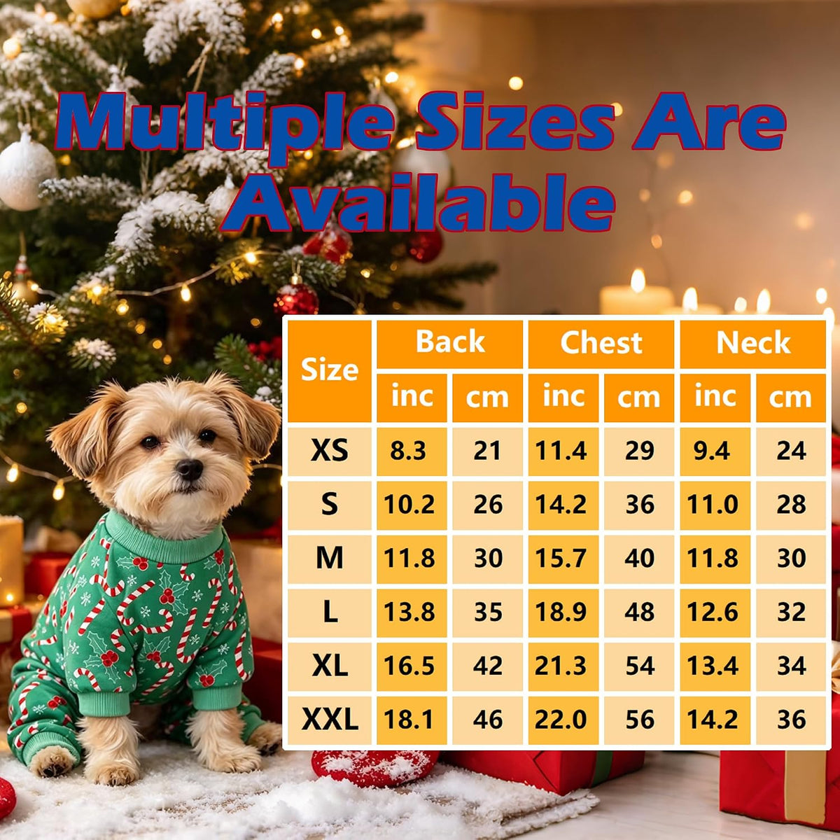 Dog Pajamas Christmas Puppy Onesie Long Sleeve Pets Clothes Jumpsuits PJS
