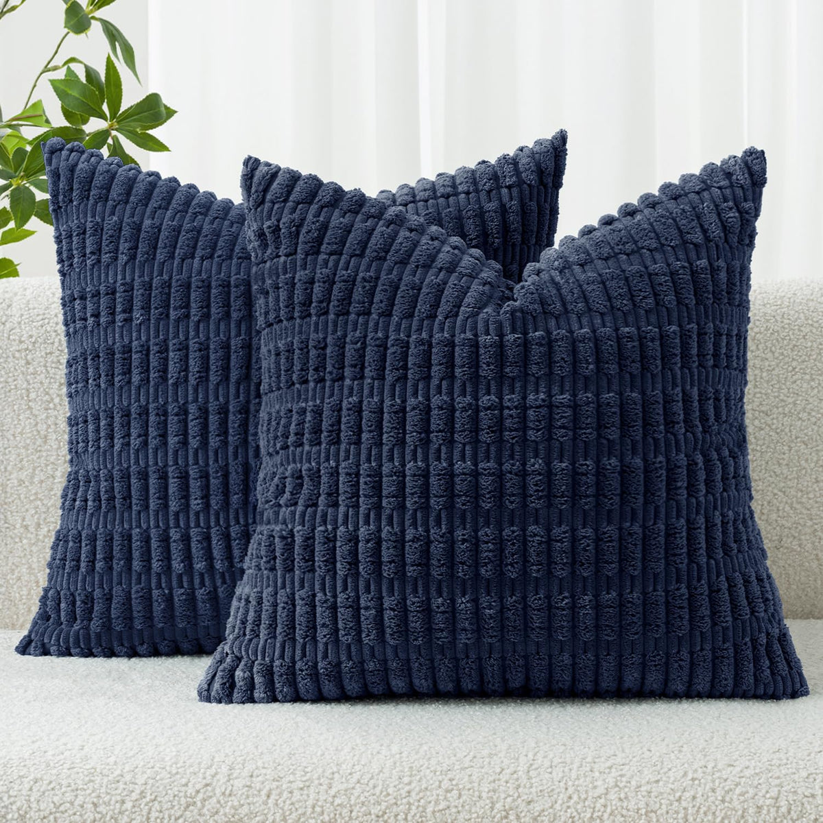 MIULEE Fall Decorative Throw Pillow Covers 18x18 Dark Rust Pack of 2