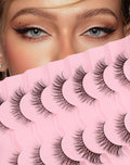 Natural Lashes That Look Like Extensions Strip Lashes Natural Look Thin Band Wispy Eyelashes 13mm Cat Eye False Eyelashes Foxy Eye Lashes 12 mm 7 Pairs S10