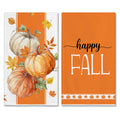 Hexagram Pumpkin Fall Kitchen Towels, Buffalo Check Fall Decor Hand Towels