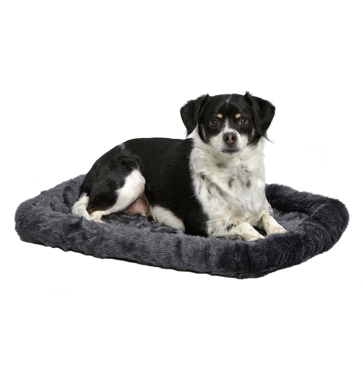 MidWest Homes for Pets QuietTime Dog Bed - White Fleece Bolster, Ultra-Soft and Machine Washable, Fits 42-Inch Crates and Carriers, for Large Breed Dogs